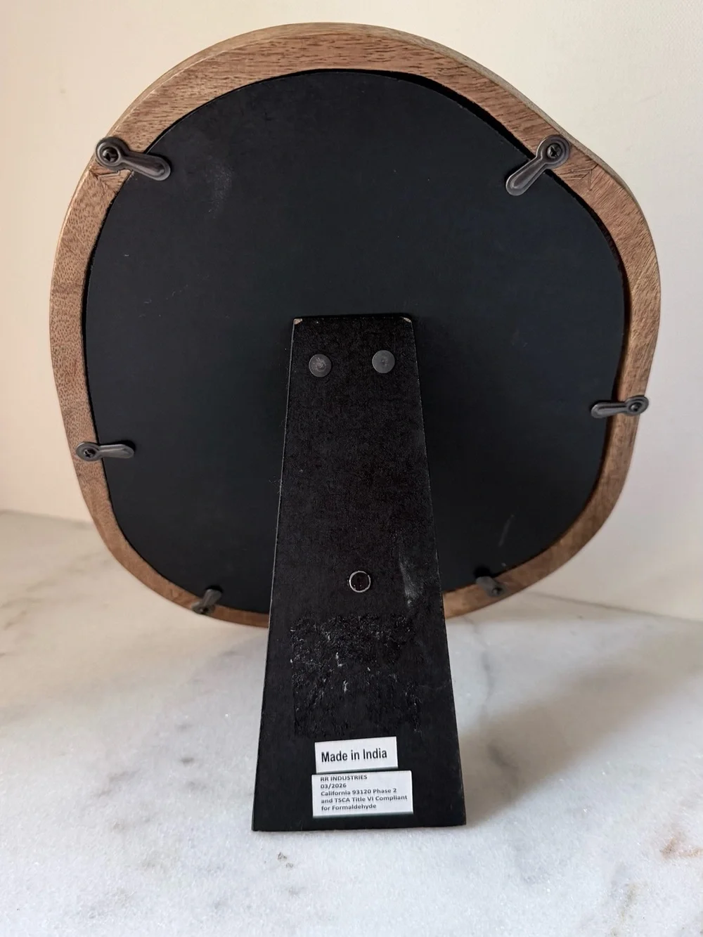 Wooden organic irregular Oval Photo Frame - Brown 10”x8” - Picture 10 of 13